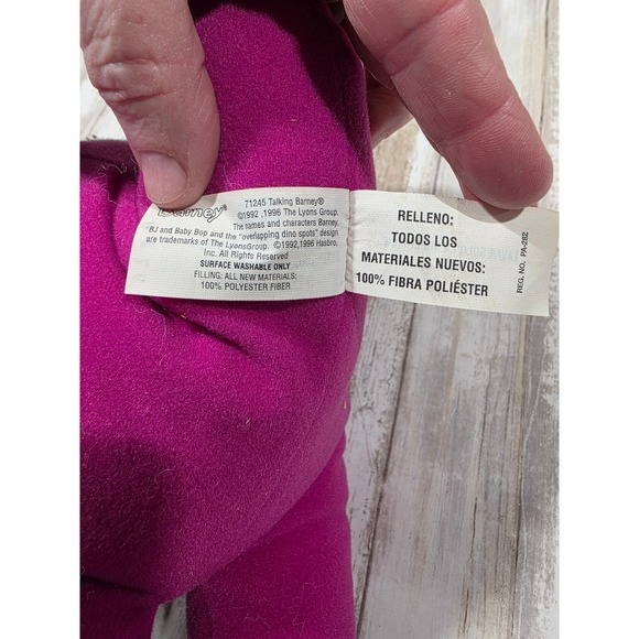 2- TLC Vintage Barney the Dinosaur Plush Set Classic and Bedtime Pajamas READ - Picture 11 of 15